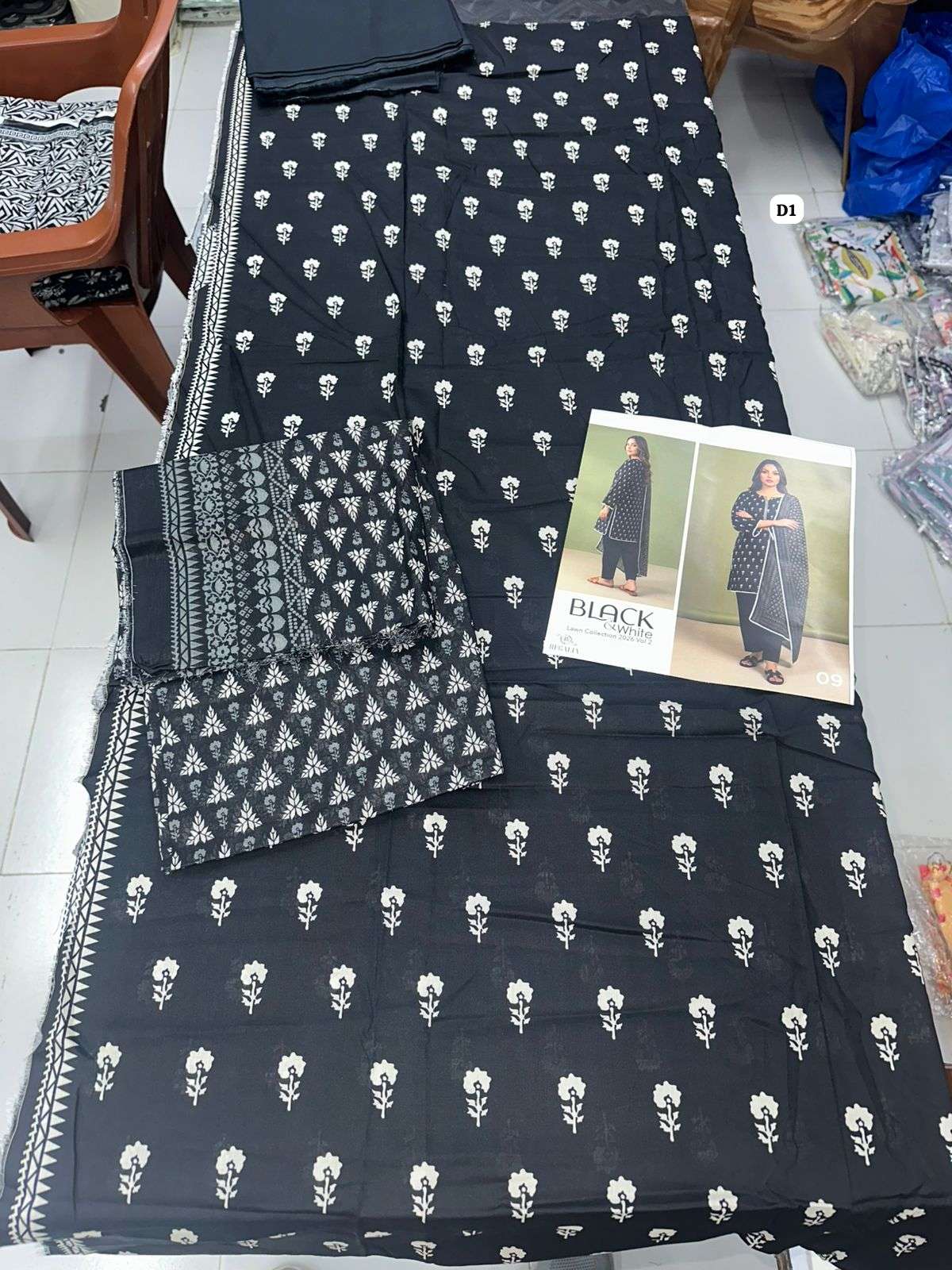 BLACK & WHITE VOL - 02 PRINTED LAWN COLLECTION 2026 OPEN PIC BY REGALIA TEXTILES